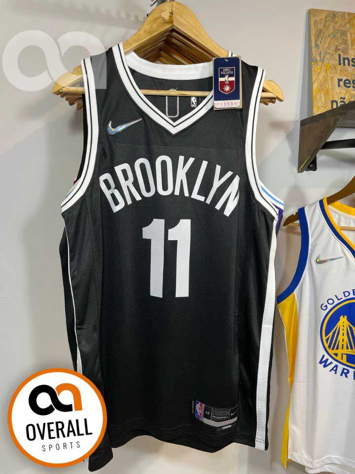 Regata NBA Brooklyn Nets Icon Edição 75 anos Kyrie Irving Preta