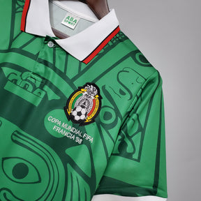 Camisa Seleção México Home 1998 - ABA Sport Retrô Masculina - Verde/Branca