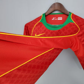 Camisa Seleção Portugal Home 2004/05 - Nike Retrô Masculina - Vermelha/Verde