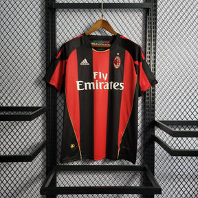 Camisa Milan Home 2010/11 - Adidas Retrô Masculina - Preta/Vermelha