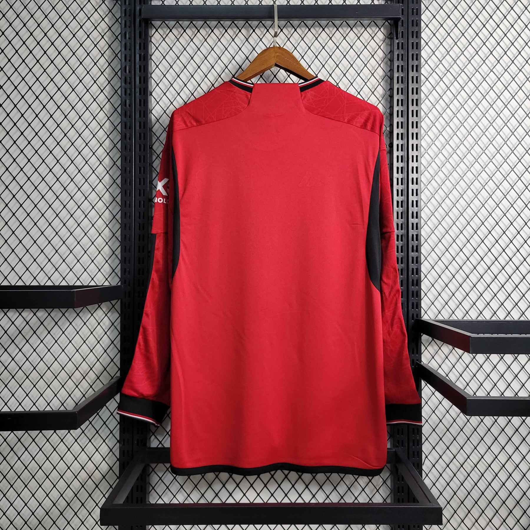 Camisa Manga Longa Manchester United Home 2023/24 - Adidas Torcedor Masculina - Vermelha/Preta