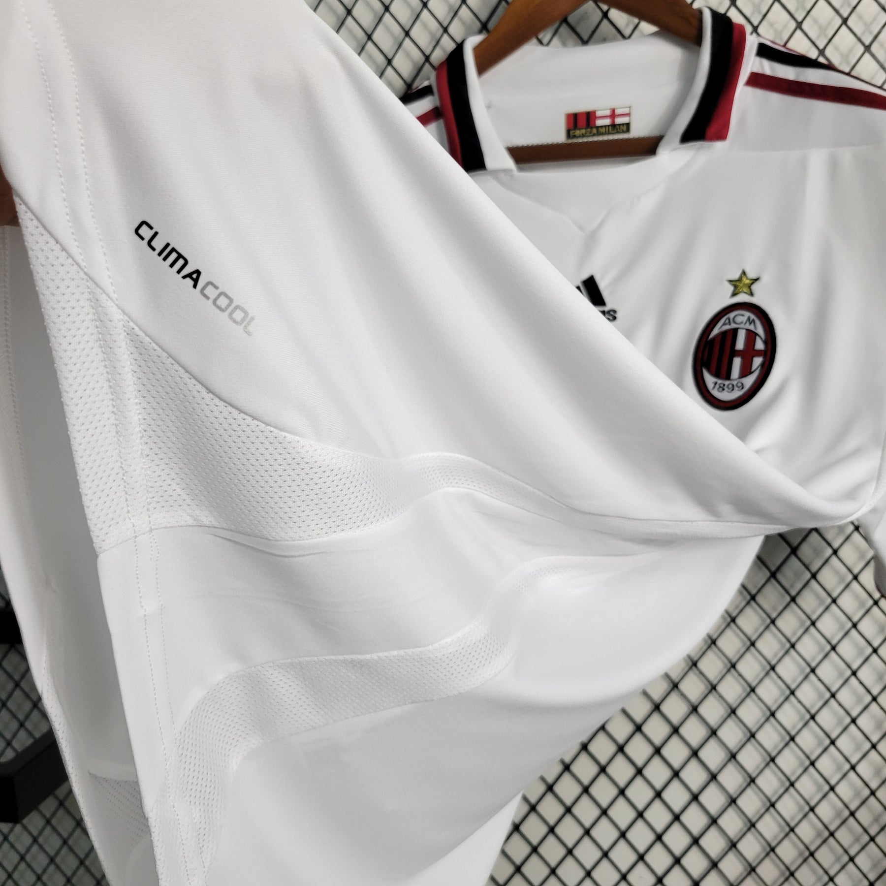 Camisa Milan Away 2009/10 - Adidas Retrô Masculina - Branca/Vermelha