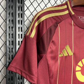 Camisa Roma Home 2024/25 - Adidas Torcedor Masculina - Vermelha/Dourada