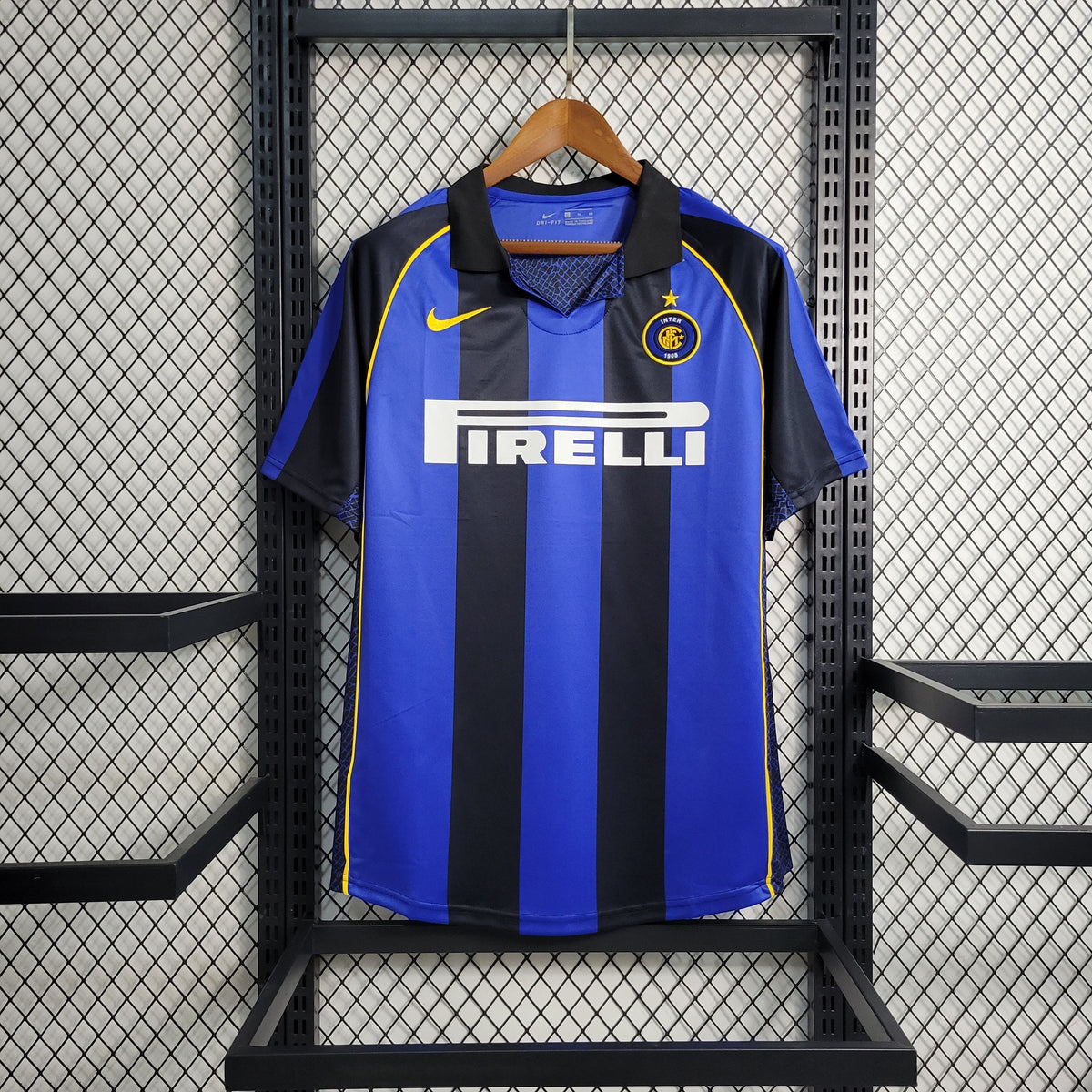 Camisa Inter de Milão 2001/02 - Nike Retrô Masculina - Azul/Preta