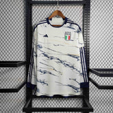 Camisa Manga Longa Seleção Itália Away 2023/24 - Adidas Torcedor Masculina - Branca/Azul