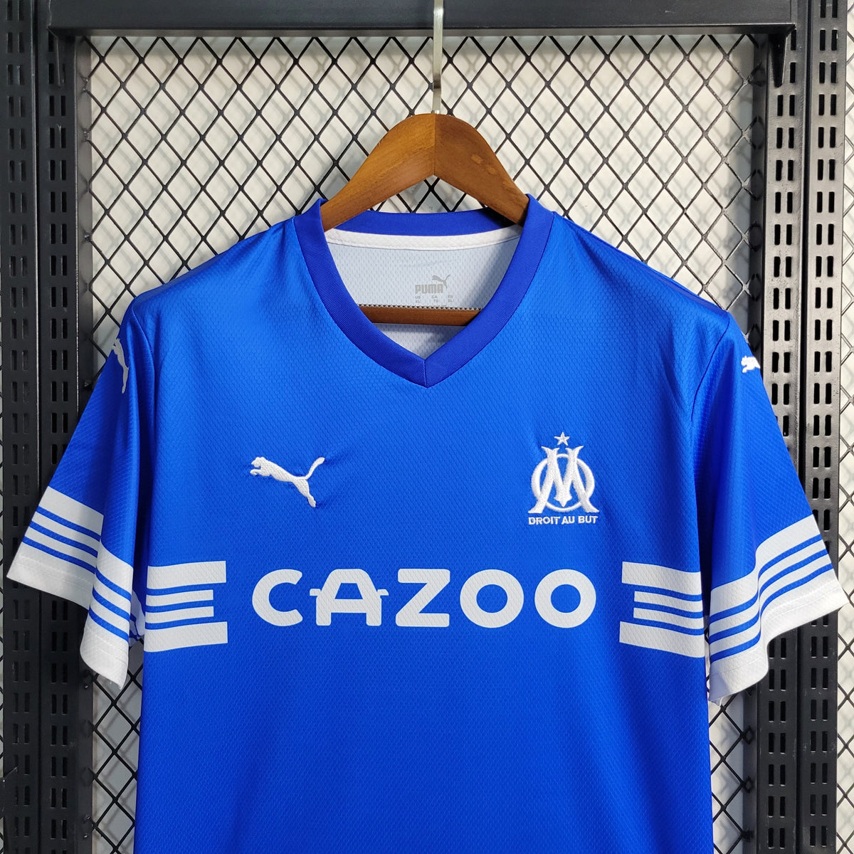 Camisa Olympique Marseille 2023/24 - Puma Torcedor Masculina - Azul//Branca