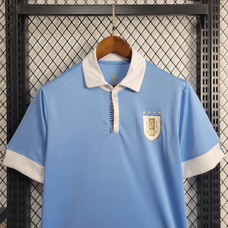 Camisa Seleção Uruguai Home 2024/25 - Puma Torcedor Masculina - Azul/Branca