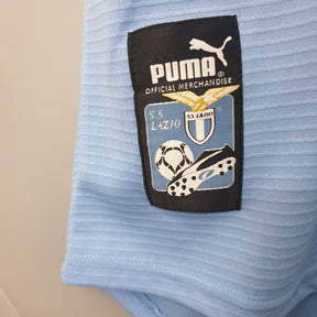 Camisa Lazio Home 1999/00 - Puma Retrô Masculina - Azul/Preta