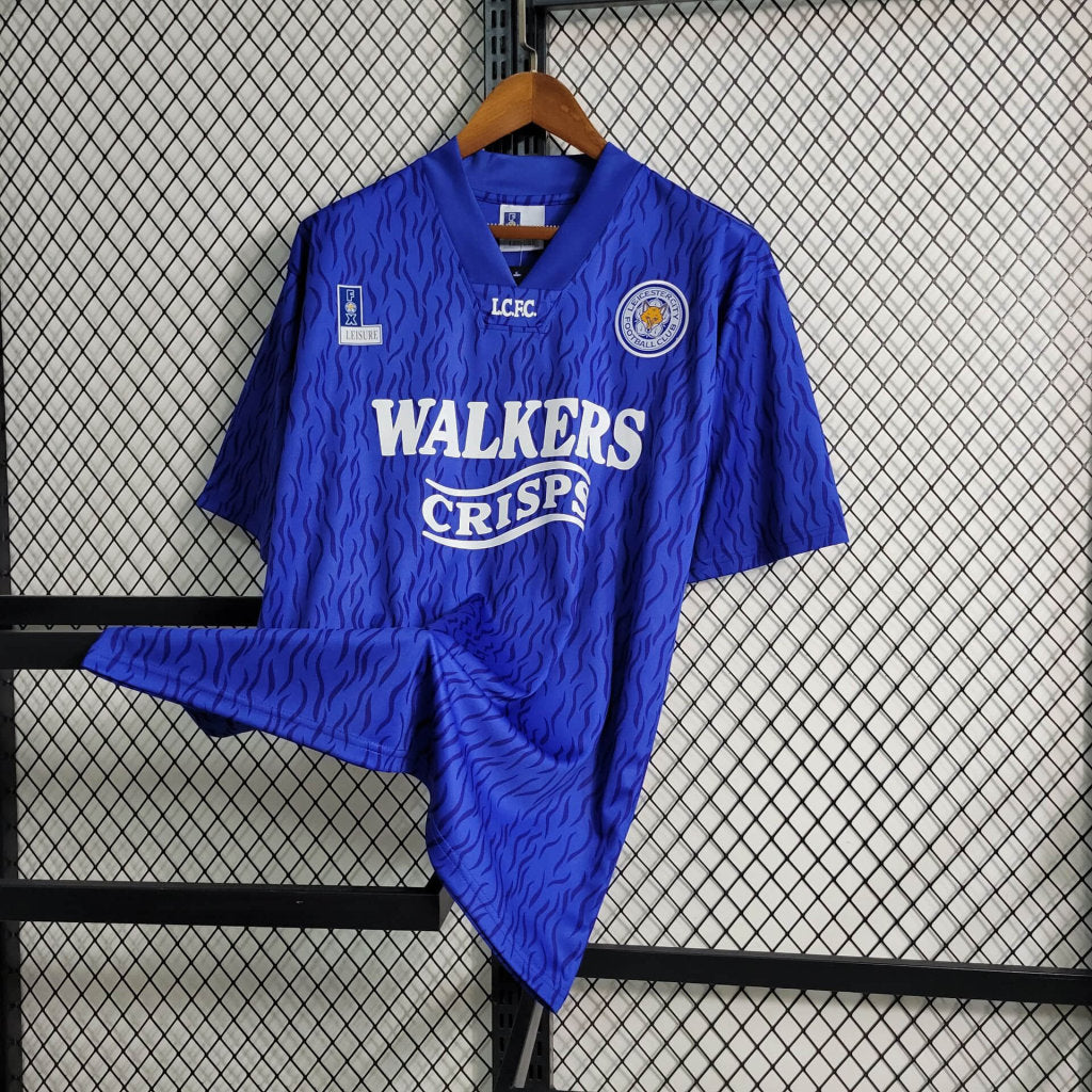 Camisa Leicester City Home 1992/94 - Fox Retrô Masculina - Azul