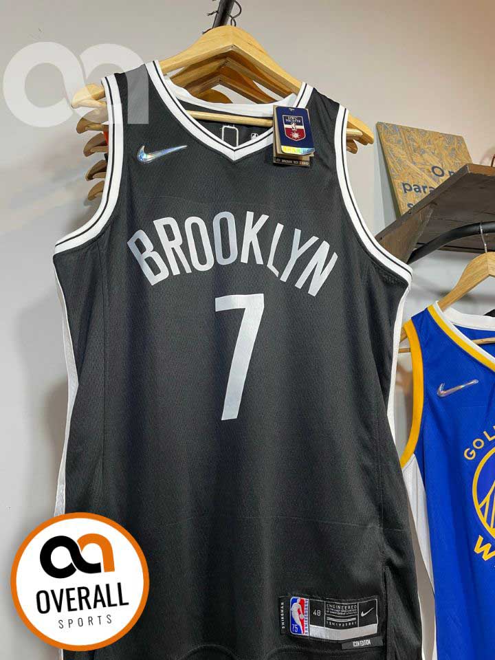 Regata NBA Brooklyn Nets Icon Edição 75 anos Kevin Durant Preta