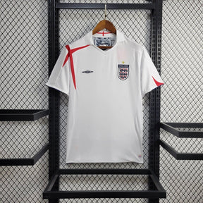 Camisa Seleção Inglaterra 2005/06 - Umbro Retrô Masculina - Branca/Azul