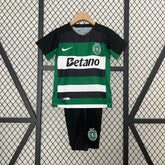 Kit Infantil Sporting Home 2024/25 - Nike Torcedor - Verde/Preta