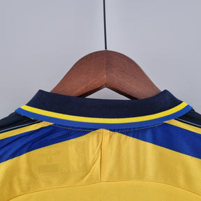 Camisa Parma Home 1999/00 - Champion Retrô Masculina - Amarela/Azul