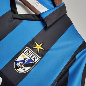 Camisa Inter de Milão Home 1988/90 - Uhisport Retrô Masculina - Azul/Preta