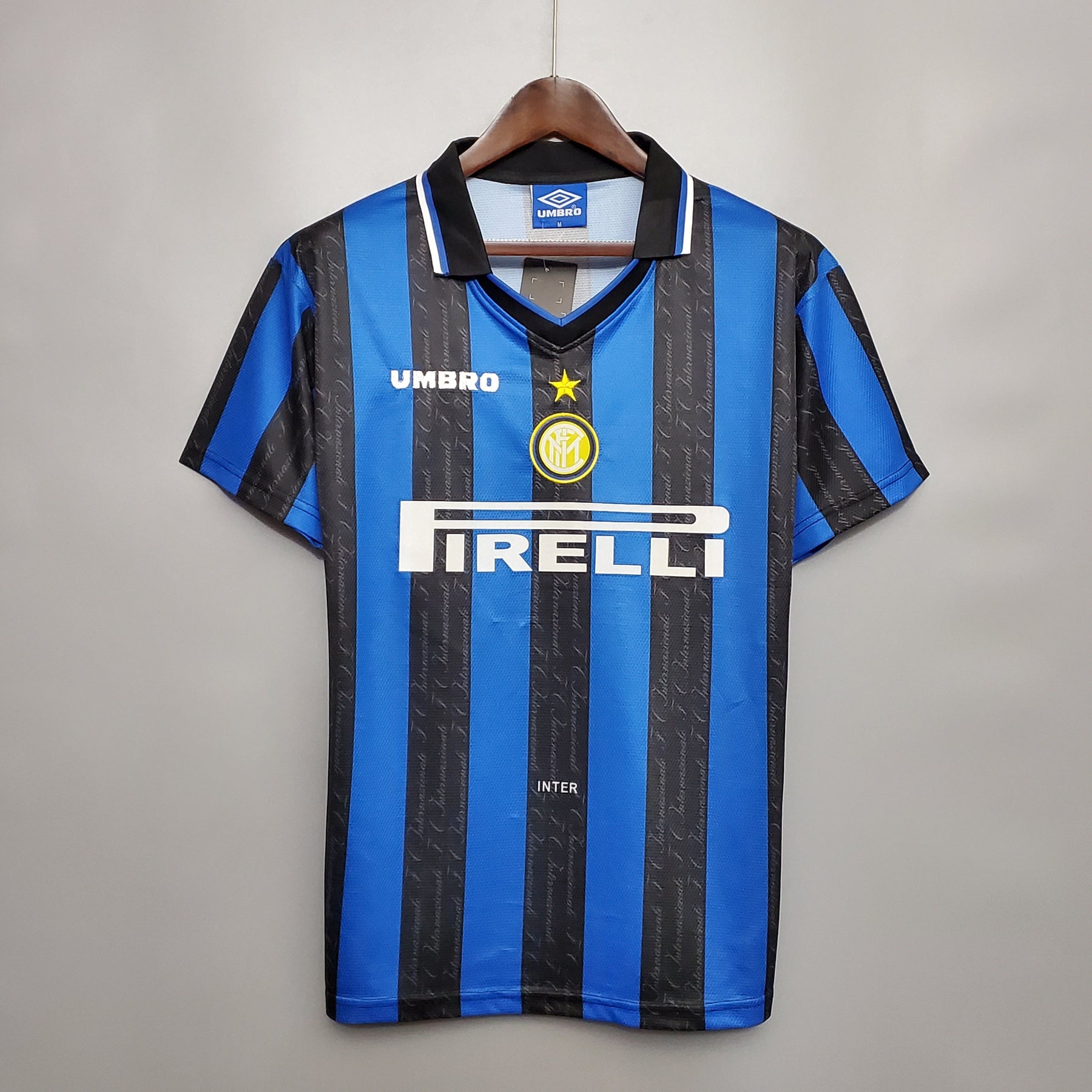 Camisa Inter de Milão Home 1997/98 - Umbro Retrô Masculina - Azul/Preta