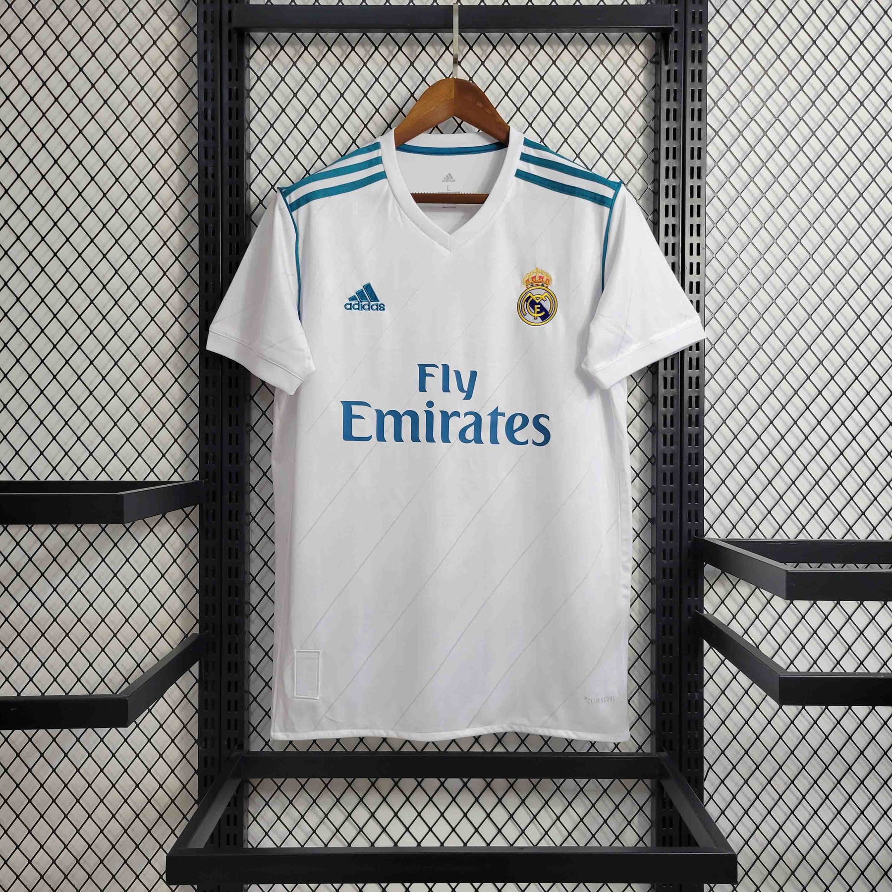 Camisa Real Madrid Home 2017/18 - Adidas Retrô Masculina - Branca/Azul