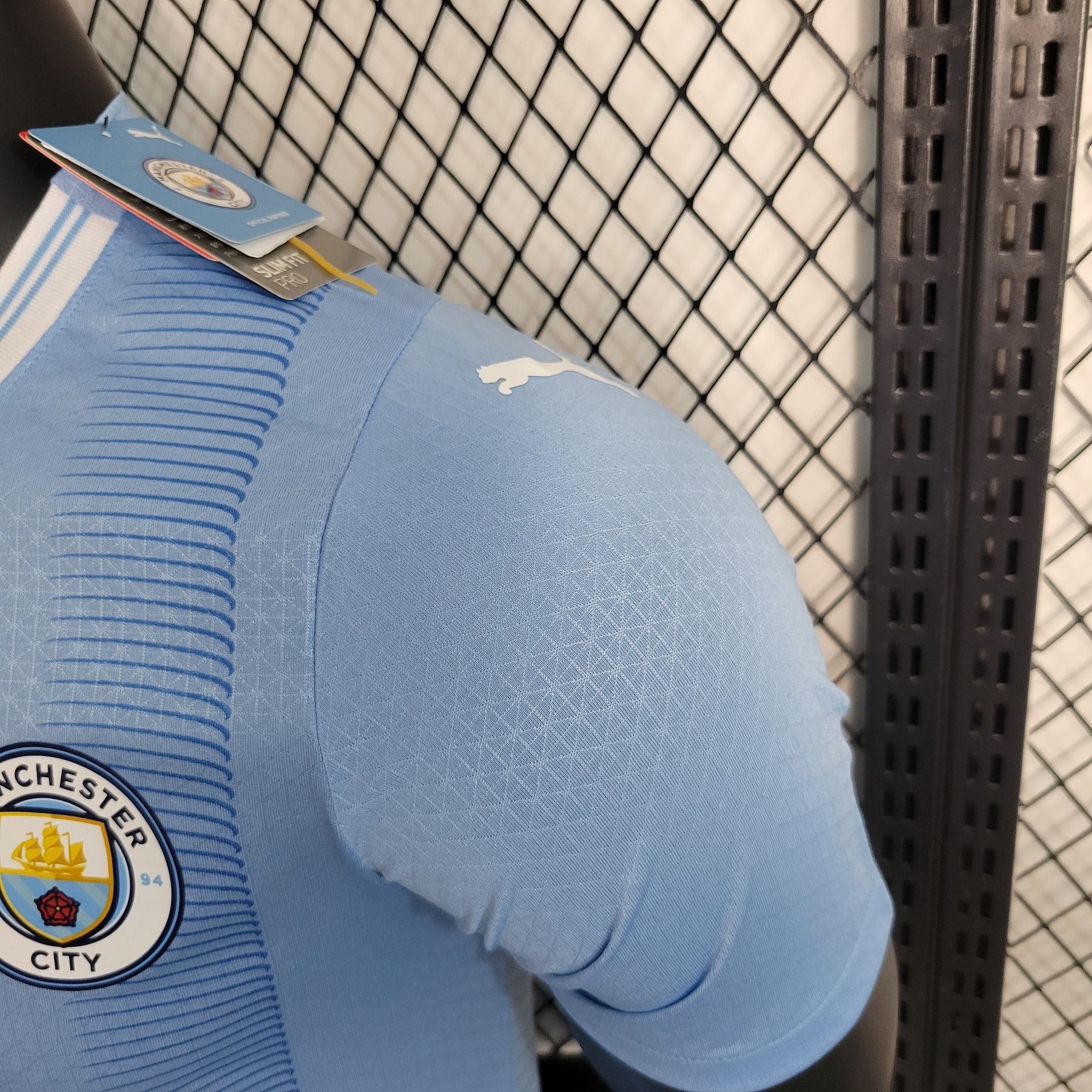 Camisa Manchester City Home 2023/24 - Puma Jogador Masculina - Azul/Branca