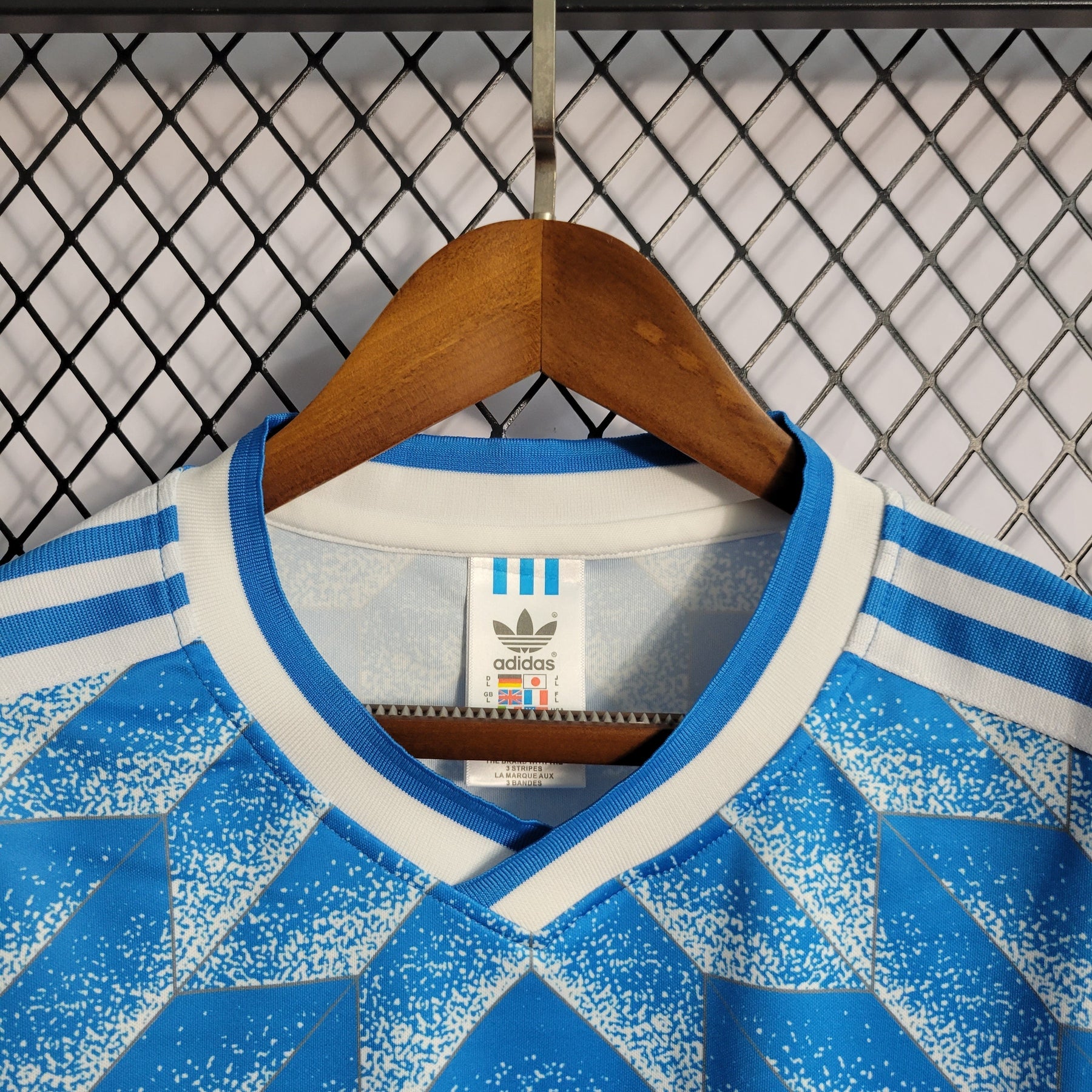 Camisa Seleção Holanda Away 1988 - Adidas Retrô Masculina - Azul/Branca