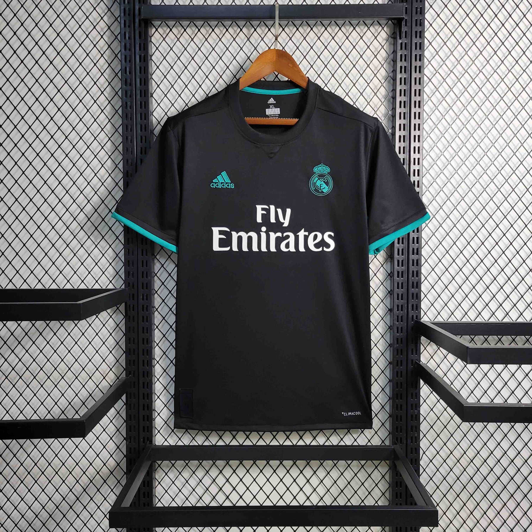 Camisa Real Madrid Away 2017/18 - Adidas Retrô Masculina - Preta/Azul