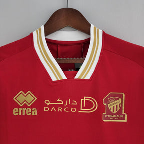 Camisa Ittihad Red 2022/23 - Errea Torcedor Masculina - Vermelha/Dourado