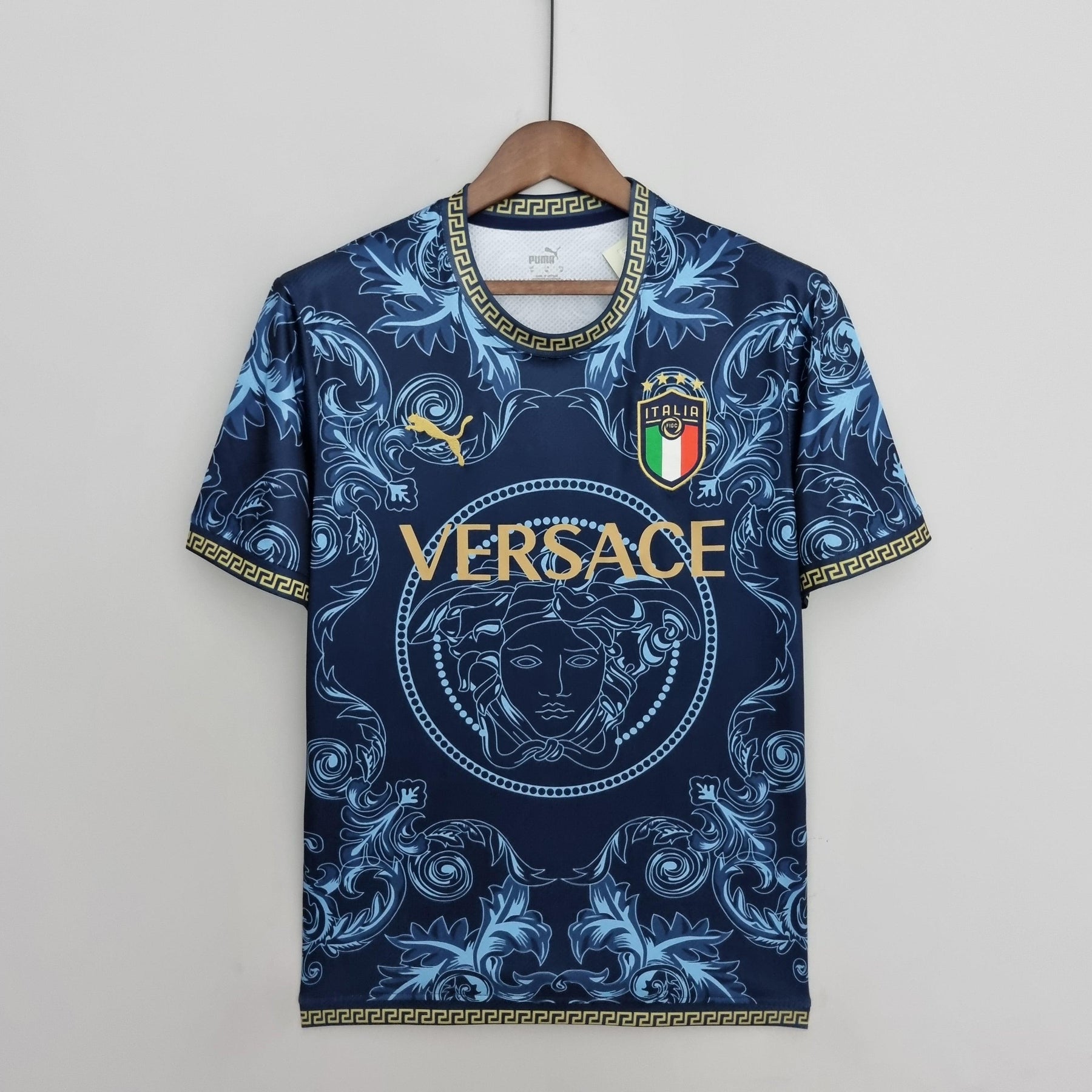 Camisa Seleção Itália 2020/22 - Puma Torcedor Masculina - Edição Especial Versace - Azul