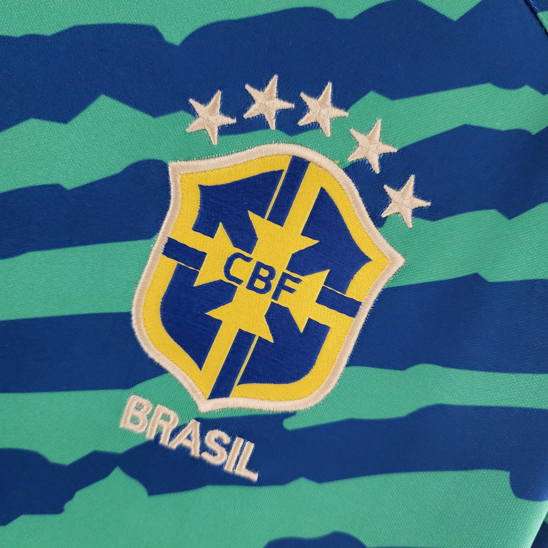 Camisa Seleção Brasil Pré Jogo 2022 - Nike Torcedor Masculina - Verde/Azul