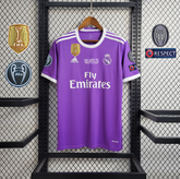 Camisa Real Madrid Away 2016/17- Adidas Retrô Masculina - Roxa/Branca