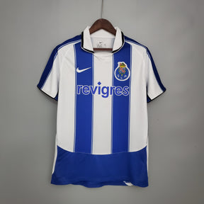 Camisa Porto Home 2003/04 - Nike Retrô Masculina - Branca/Azul