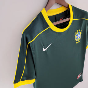 Camisa Seleção Brasil Goleiro 1998 - Nike Retrô Masculina - Verde/Amarela