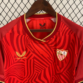 Camisa Sevilla Away 2023/24 - Castore Torcedor Masculina - Vermelha