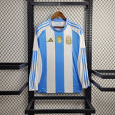 Camisa Manga Longa Seleção Argentina Home 2024/25 - Adidas Torcedor Masculina - Azul/Branca