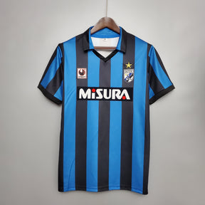 Camisa Inter de Milão Home 1988/90 - Uhisport Retrô Masculina - Azul/Preta