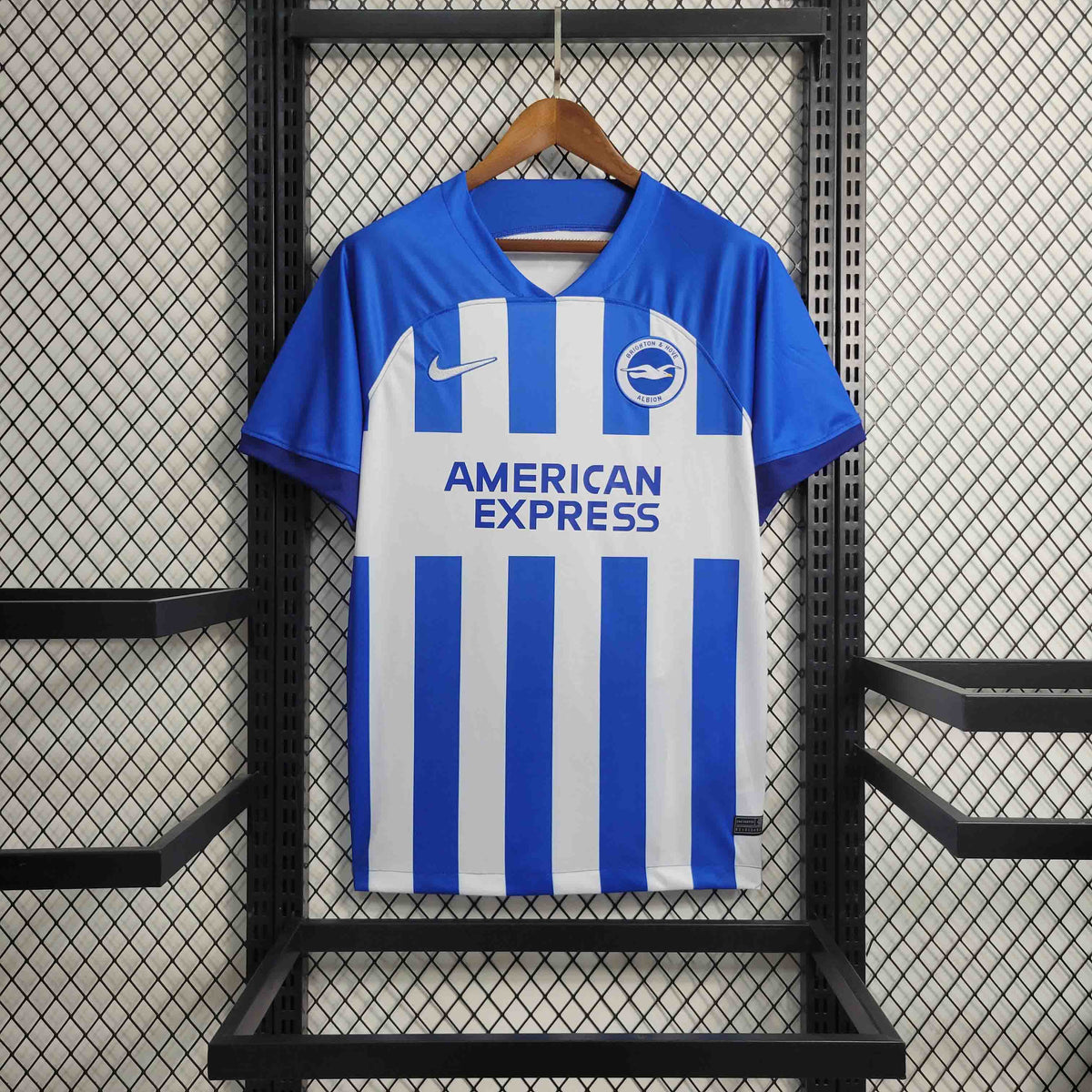 Camisa Brighton Home 2023/24 - Nike Torcedor Masculina - Azul/Branca