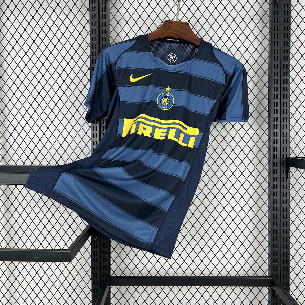 Camisa Inter de Milão Third 2004/05 - Nike Retrô Masculina - Azul/Amarela