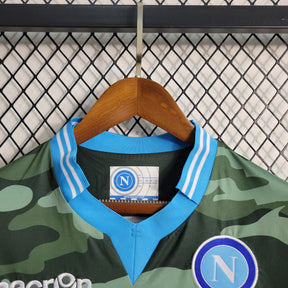 Camisa Napoli Home 2013/14 - Macron Retrô Masculina - Verde Camuflada