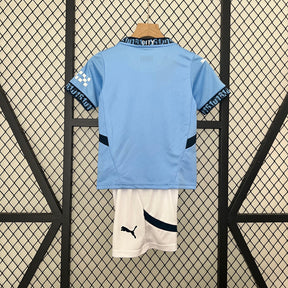 Kit Infantil Manchester City Away 2024/25 - Torcedor - Azul/Branca