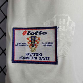 Camisa Seleção Croácia 1998 Home - Lotto Retrô Masculina - Branca/Vermelha