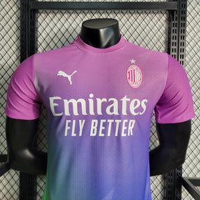 Camisa Milan Away 2023/24 - Puma Jogador Masculina - Rosa/Azul/Verde