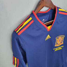 Camisa Seleção Espanha Away 2010 - Adidas Retrô Masculina - Azul/Vermelha