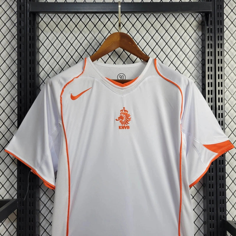 Camisa Seleção Holanda Away 2004 - Nike Retrô Masculina - Branca/Laranja