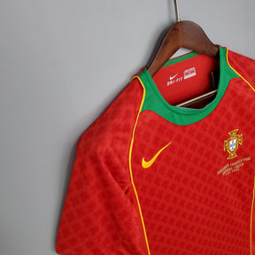 Camisa Seleção Portugal Home 2004/05 - Nike Retrô Masculina - Vermelha/Verde