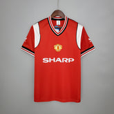 Camisa Manchester United Homale 1985/86 - Retrô Masculina - Vermelha/Branca