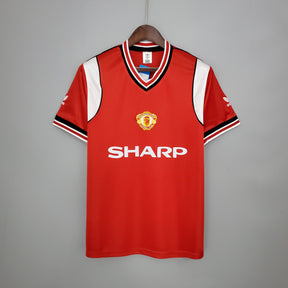 Camisa Manchester United Homale 1985/86 - Retrô Masculina - Vermelha/Branca