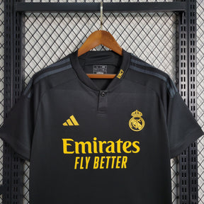 Camisa Real Madrid Away 2023/24 - Adidas Torcedor Masculina - Preta/Dourada