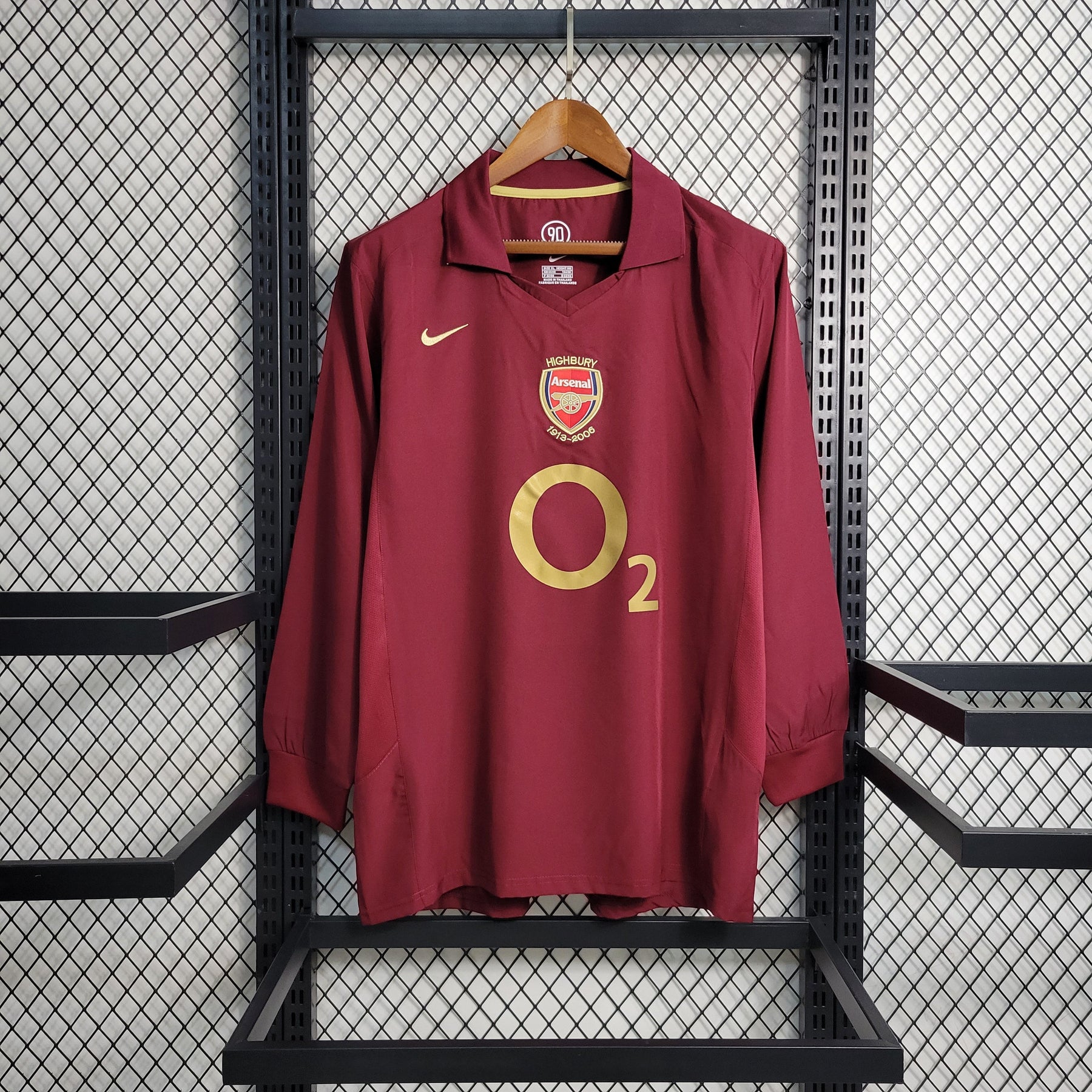 Camisa Manga Longa Arsenal 2005/06 - Nike Retrô Masculina - Bordo/Dourada