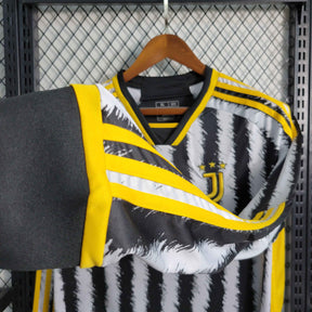 Camisa Juventus Manga Longa Home 2023/24 - Adidas Torcedor Masculina - Branca/Preta