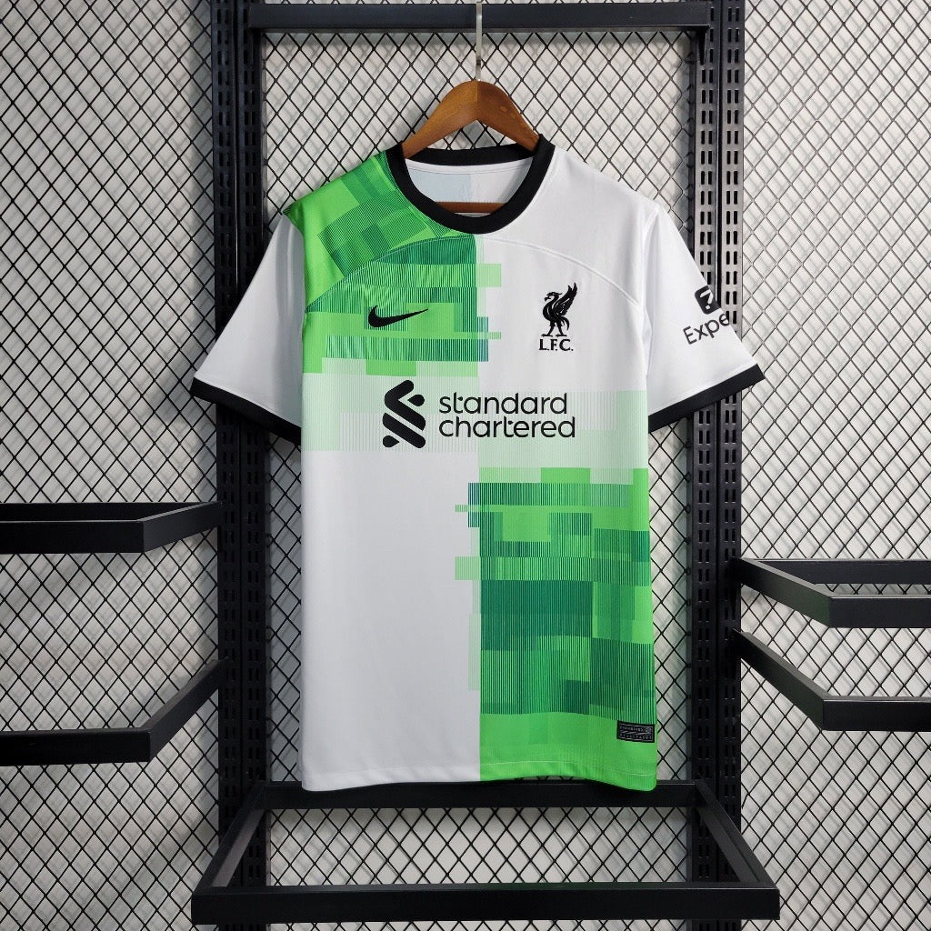 Camisa Liverpool Away 2023/24 - Nike Torcedor Masculina - Branca/Verde