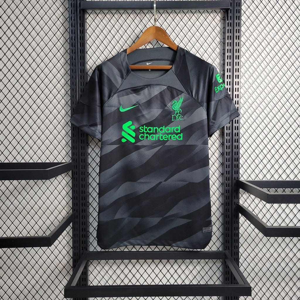 Camisa Liverpool Goleiro 2023/24 - Nike Torcedor Masculina - Preta/Verde