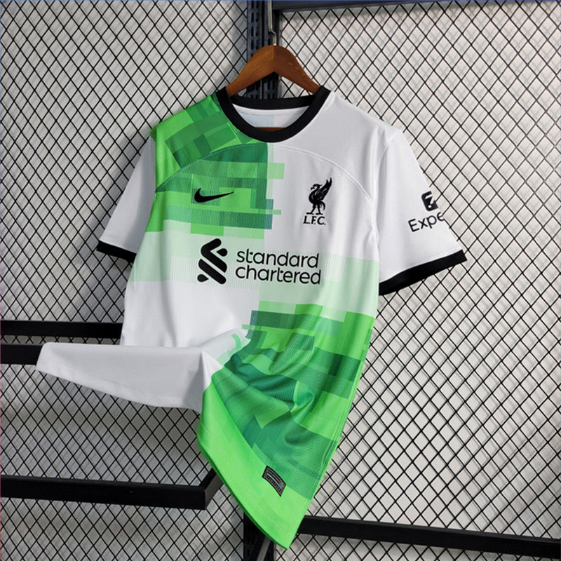 Camisa Liverpool Away 2023/24 - Nike Torcedor Masculina - Branca/Verde