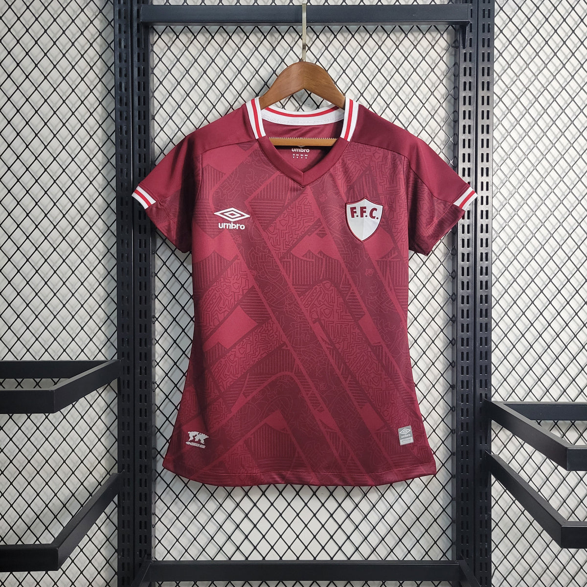 Camisa Fluminense Away 2023/24 - Umbro Torcedor Feminina - Bordo/Branca